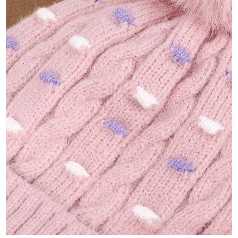 Cappello invernale da uomo e da donna in lana, caldo, spesso, con fodera in pile, alla moda, versatile, all'ingrosso, a pois, in maglia jacquard._voghion.com