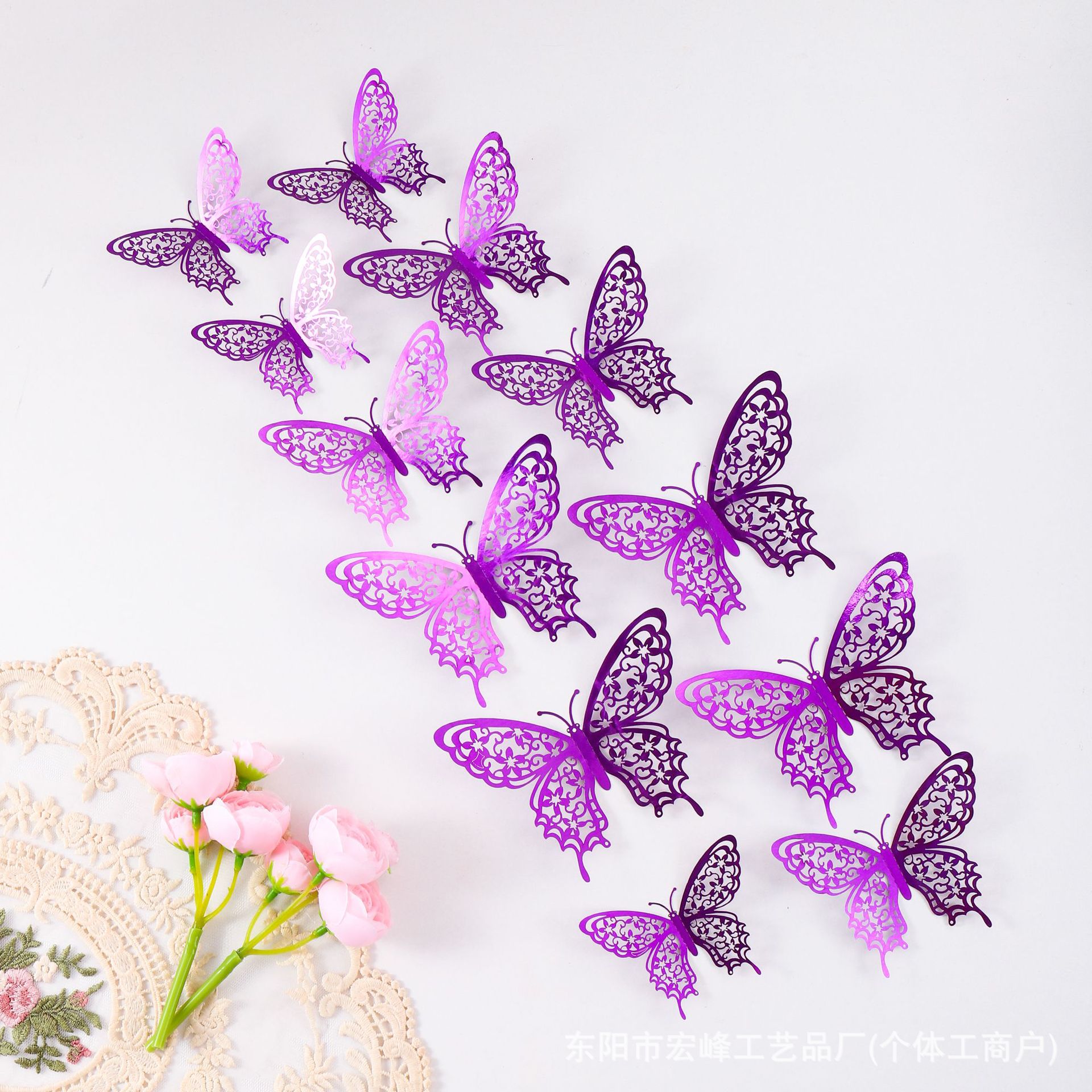 Simulación 3D estereoscópica mariposa pegatinas de pared sala de estar dormitorio decoración de fondo papel pintado decoración del hogar pegatinas creativas al por mayor