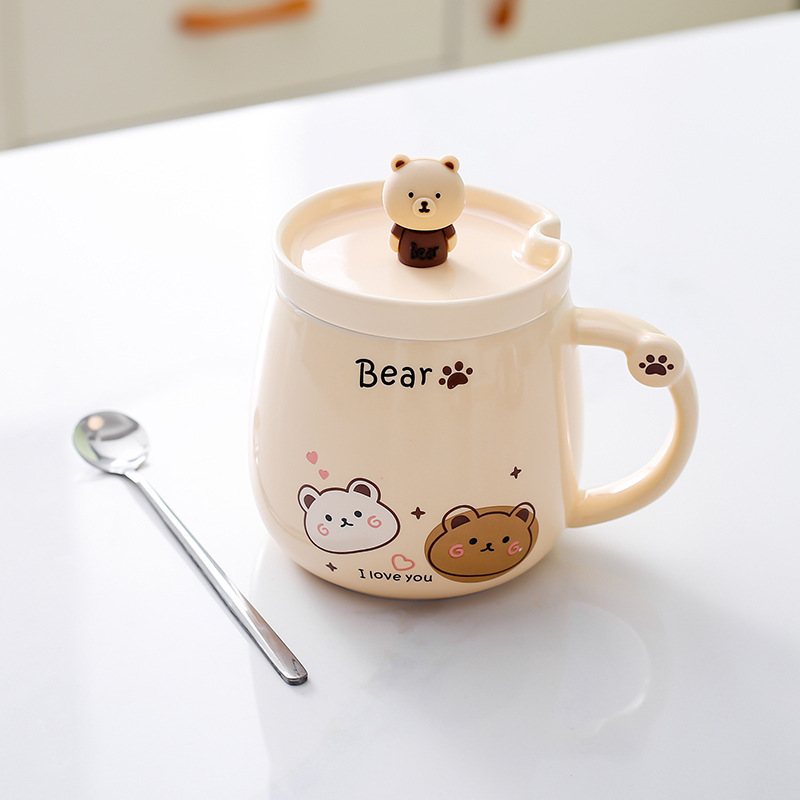 Creativo oso cerámico taza de marca encantadora taza de pareja de dibujos animados taza de agua taza de café taza de desayuno taza de leche