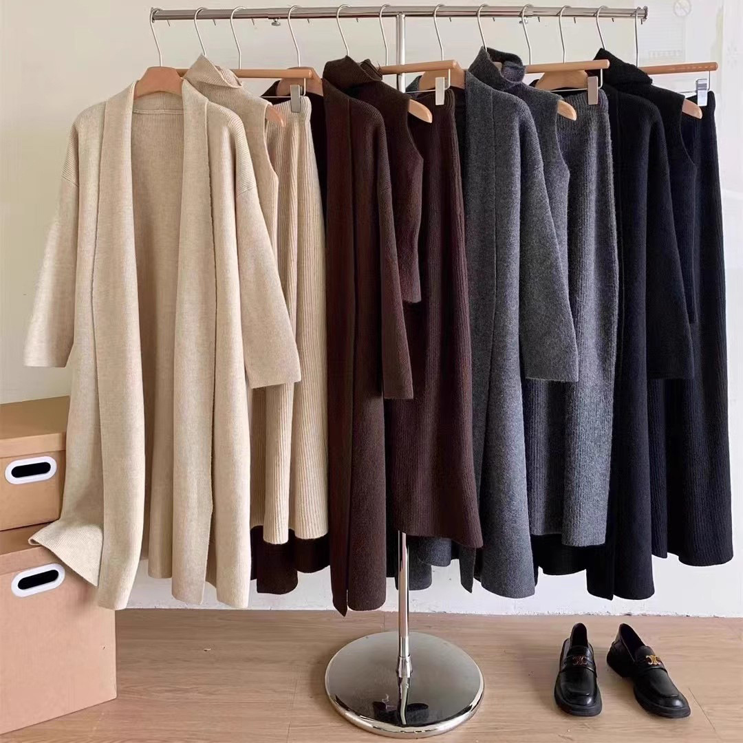 1344g Weight Long Sleeve Sleeve Length Polyester Fabric Type Holiday Daily Women's Casual Elegant Solid Color Polyester Skirt Co-ord Set Skirt Sets