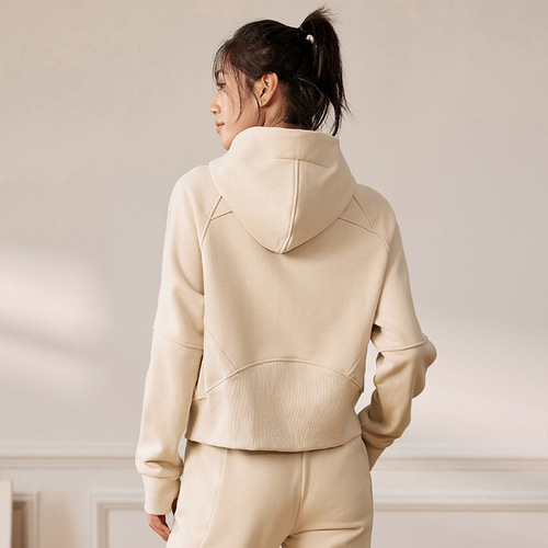 Zip-up Hoodie, Brand-Similar Loose Solid Color Casual Fitness Sports Trendy Fashion Hooded Sweatshirt Slimming Outerwear