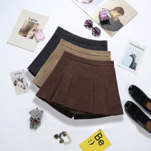 时尚百搭灯芯绒高腰半身裙冬季女装小个子性感A字百褶裙批发9212