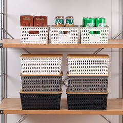 アマゾンの同じタイプの格子縞は藤編みの竹の蓋の収納箱のシンプルな台所のデスクトップの収納箱のメーカーの卸売りをまねます。