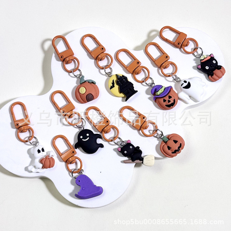 かわいい漫画シミュレーションハロウィンカボチャペンダントキーホルダーキーチェーンスクールバッグアクセサリーアクセサリーペンダントギフト|undefined