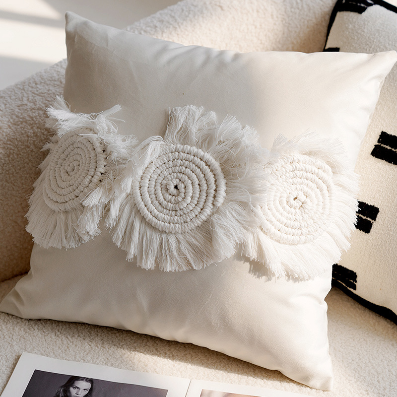 Pony Animal Retro Superior Northern Sencillo Ligero Lujo Bordado Funda de almohada Modelo Sala de estar Sofá Cojín Almohada