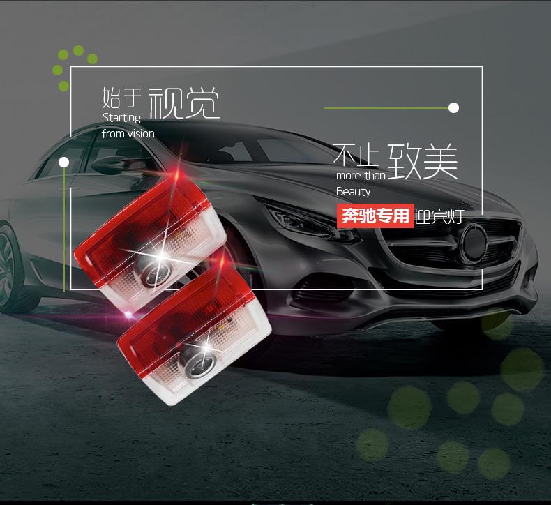 Suitable for Mercedes-Benz welcome lamp e-class 200/260l/300l/c-class/a-class glcglb door modified projection lamp
