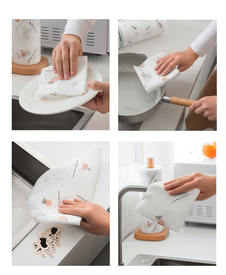 Lazy Person Dish Cloth Thickened Kitchen Disposable Cleaning Absorbent Oil-Removing Enlarged Paper Towel