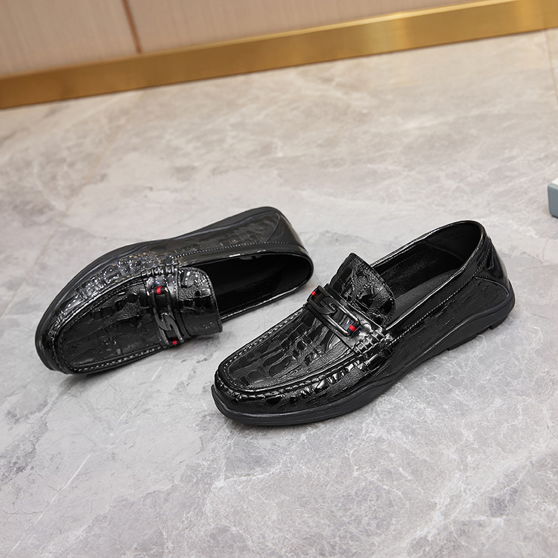 Nuovo set di scarpe comode da uomo in pelle con stampa alla moda, tendenza casual_voghion.com