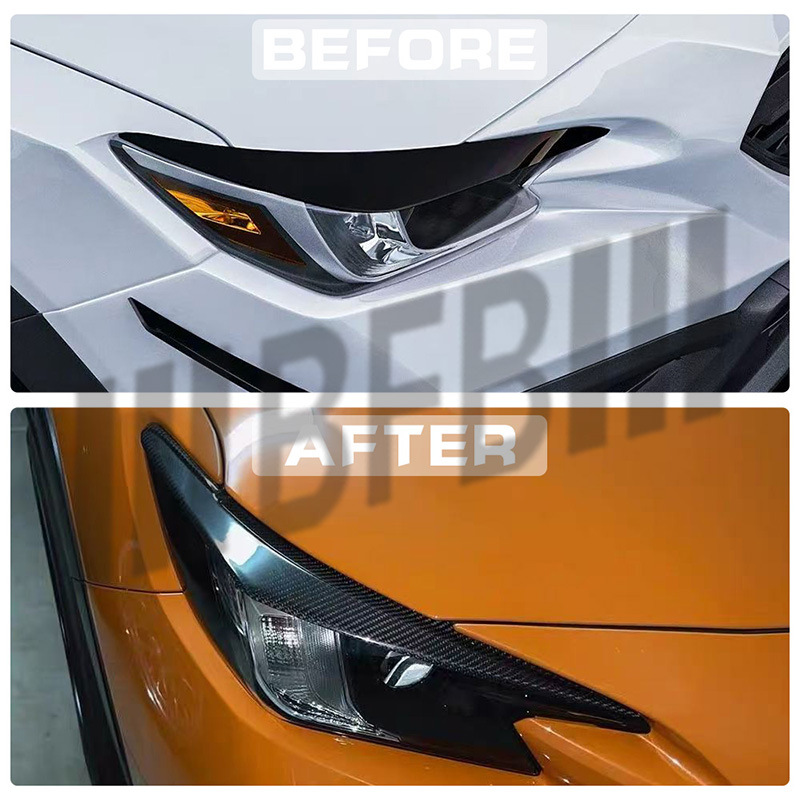 Suitable for 23-27 Subaru WRX dry carbon fiber headlight eyebrow covers WRX dry carbon front headlight LED eyebrow cover shell