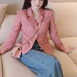 1664今年流行独特精致小香风外套新款秋装设计感时髦牛仔裤小众复