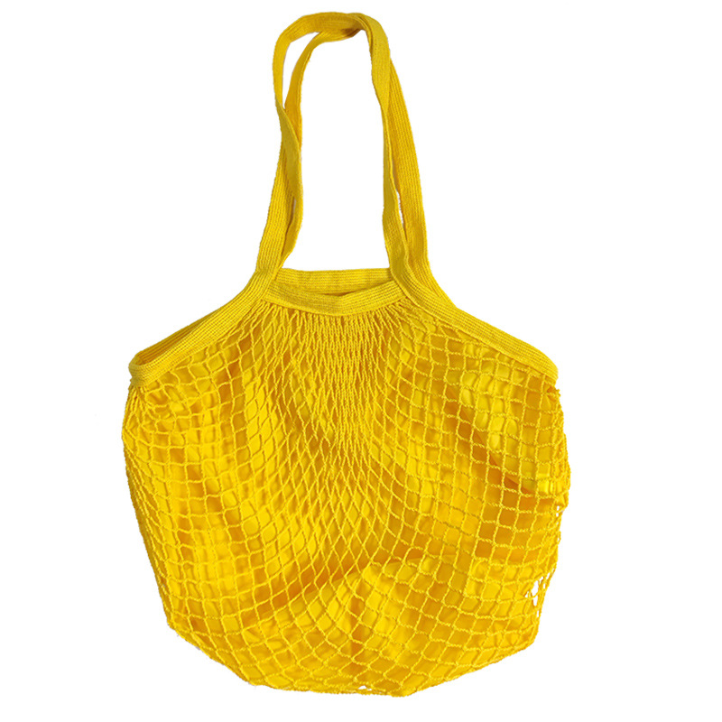 Bolsa de malla de algodón portátil al por mayor Bolsa de compras Supermercado Bolsa de malla de verduras y frutas Bolsa de compras Bolsa tejida hueca