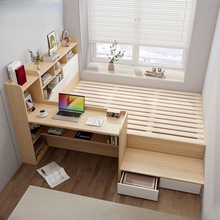小户型榻榻米床带书桌高箱组合床储物组装床头多功能省空间床
