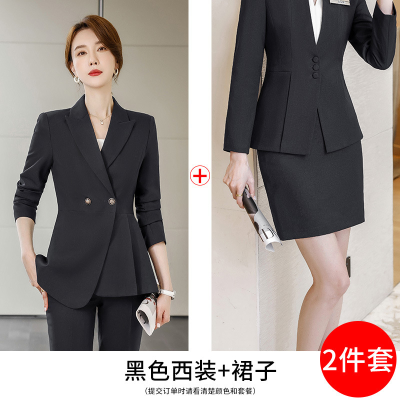 秋冬の新型スーツのコートの女性感の職業服の女性スーツのマネージャーのスーツのスーツのスーツのスーツの面接の作業服|undefined