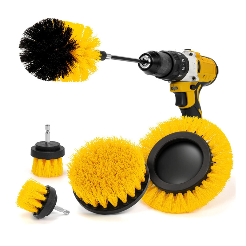 跨境6件套电钻刷清洁套装洗车刷圆盘刷缝隙刷清洁刷电钻清洁刷头