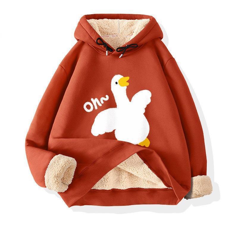 Sweatshirt men's 2024 autumn and winter new fleece-lined super thick lamb velvet cartoon duck front shoulder coat ins tide 12 Sweatshirt men's 2024 autumn and winter new fleece-lined super thick lamb velvet cartoon duck front shoulder coat ins tide 12