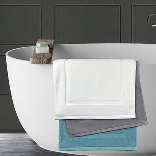 Pure Cotton Hotel White 32-Thread Bathroom Floor Mat Pure Cotton Jacquard Thickeneded 450g Floor Towel Wholesale Soft