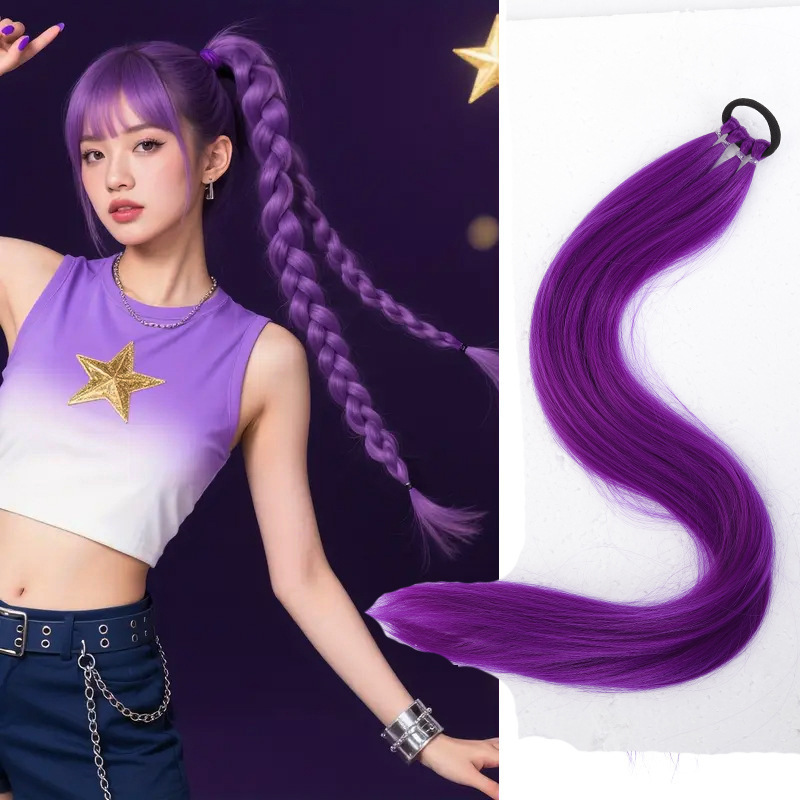 Cross-Border Synthetic Hair Extensions for Women, Wrap-Around Ponytail, Synthetic Hair Braids, Boxing Ponytail, In-Stock for Export