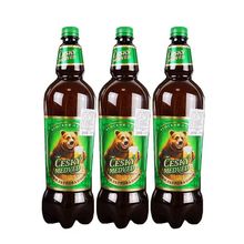 俄罗斯进口捷克熊原浆啤酒1.35L*3瓶 波罗的海白啤酒未过滤鲜啤酒