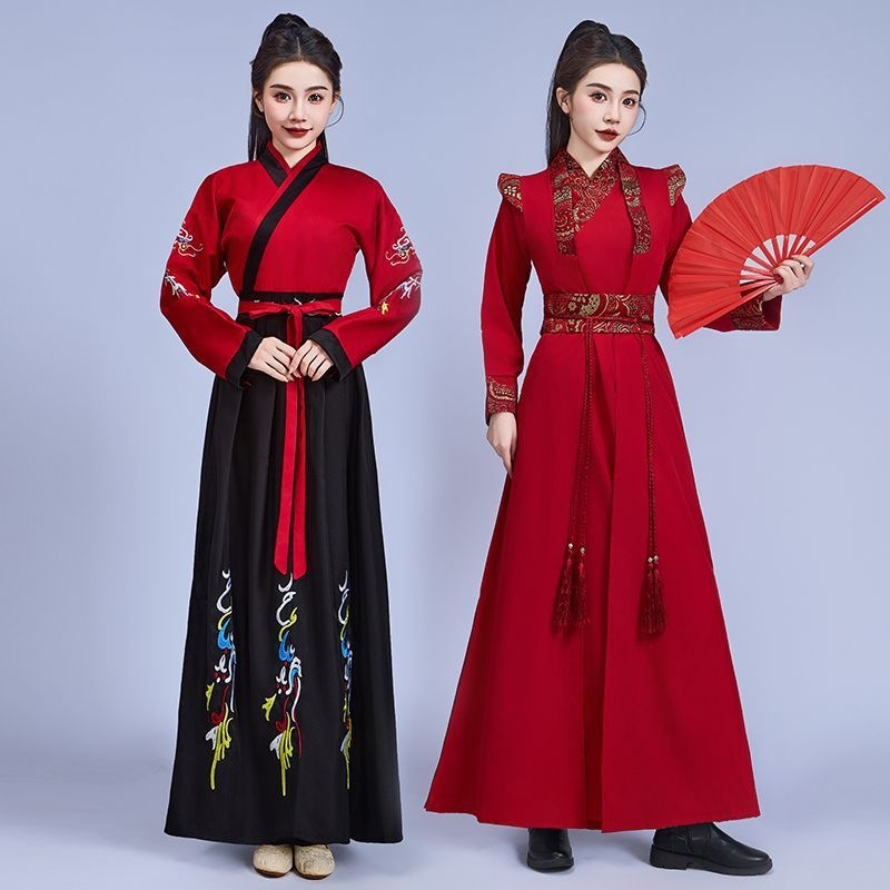 Scissors Stone Modified Ming Dynasty Ancient Hanfu Women's Chinese Style Martial Arts Costume Ancient Style Cross Collar Male Student Knight Graduation Photo