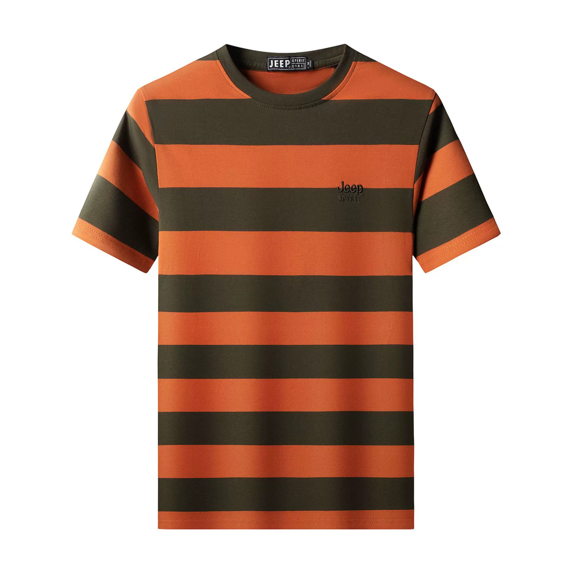 JEEP SPIRIT новая мужская футболка с короткими рукавами, свободная рубашка большого размера с круглым вырезом в полоску, молодежная повседневная футболка 3167
