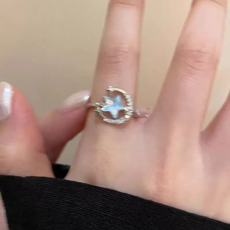星河相伴~星星锆石戒指女ins轻奢感气质指环时尚个性百搭尾戒