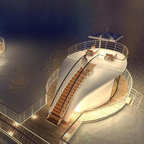 Casa de barco de agua Casa de tablas Casa de familia al aire libre Gran casa de madera montada móvil Fabricante de casas de villa escénica