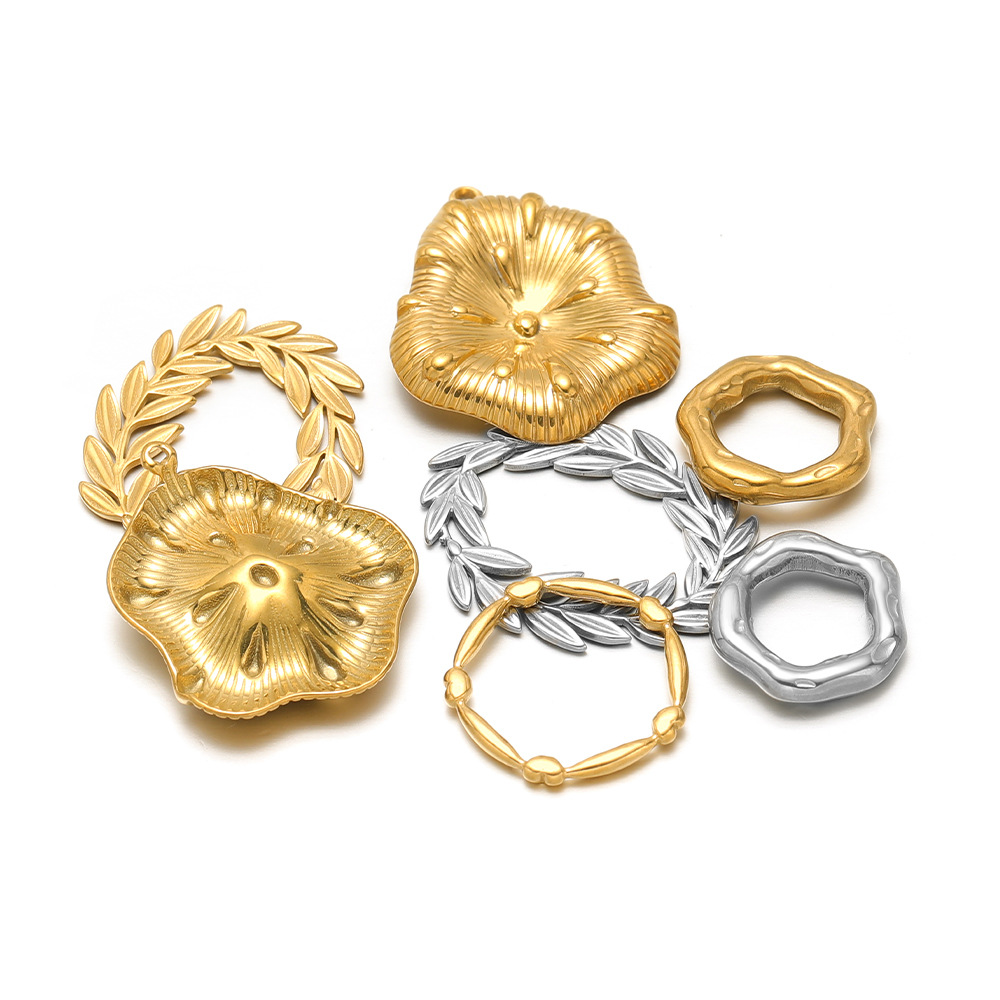 5 PCS/Package Quantity 5 PCS/Package 304 Stainless Steel Geometric Polished Pendant Charms