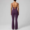 Vest, dark purple trousers