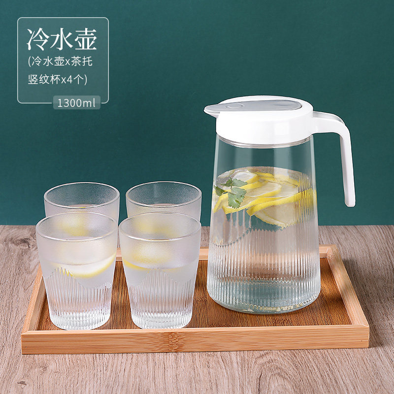 Gran capacidad ins hervidor de agua transparente engrosado hervidor de agua fría conjunto de hervidor de agua fría casero hervidor de jugo de vidrio