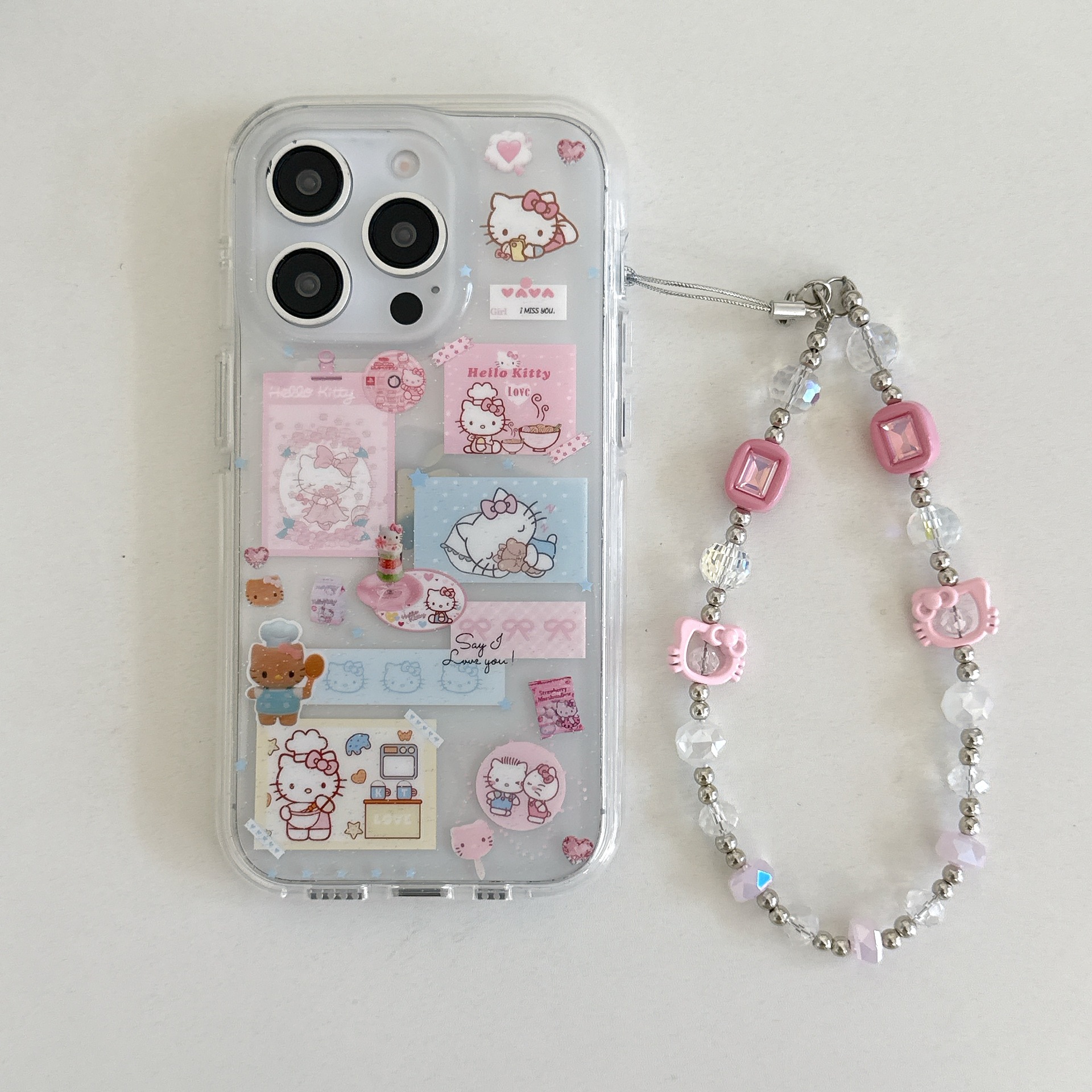 Dibujos animados lindo gato KT adecuado para Apple 16ProMax funda para teléfono móvil 15Pro nuevo 14/13 celebridad de Internet 15PM chica