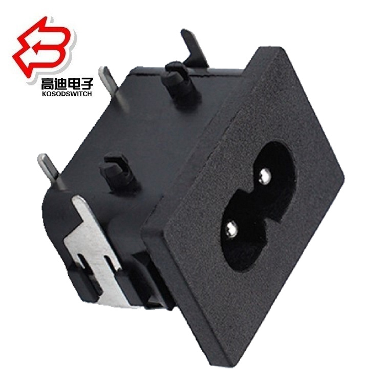 充电八字尾DC插座大功率 高功率AC插座125V 八字尾两芯AC插口225V