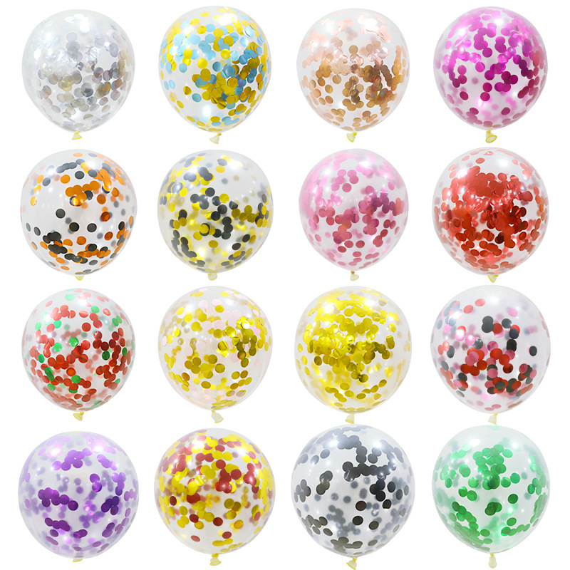 Factory Direct Supply Popstar Party 12-inch Transparent Glitter Balloon Wedding Room Decoration Wedding Supplies Confetti Balloon
