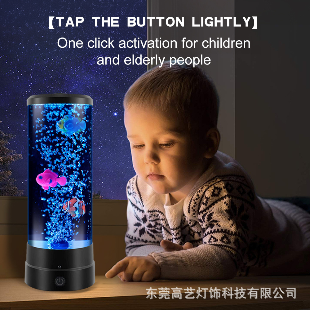 Spot al por mayor lámpara de saliva enchufable lámpara de noche LED regalo creativo habitación de los niños dormitorio burbuja lámpara de pez lámpara de mesa de bricolaje