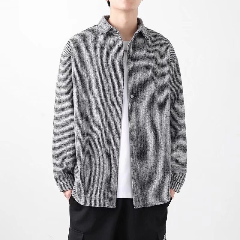 Corduroy Jacket Men's Shirt Korean Style Casual Men's Clothing Autumn Loose Stand-Up Collar Coat Autumn and Winter Long-Sleeved Shirt Corduroy Jacket Men's Shirt Korean Style Casual Men's Clothing Autumn Loose Stand-Up Collar Coat Autumn and Winter Long-Sleeved Shirt