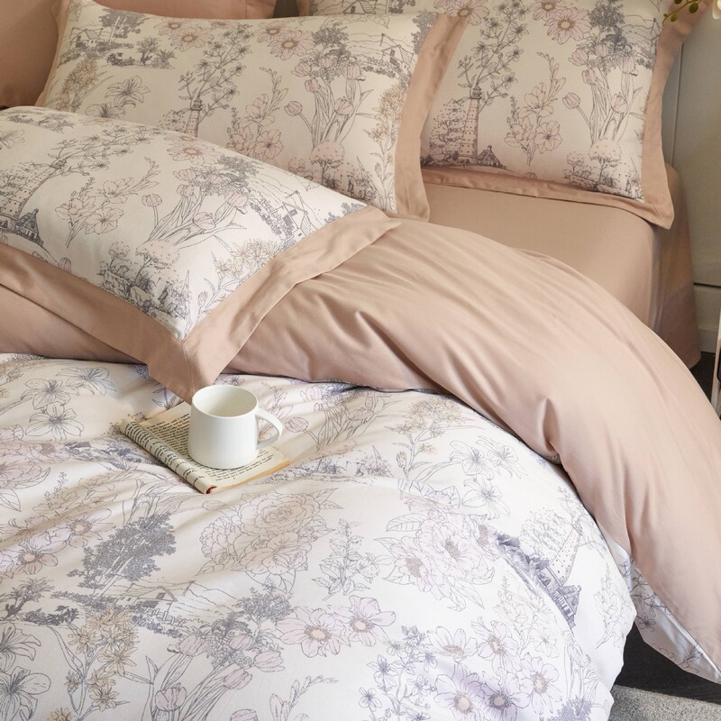 Light Luxury Thickened Brushed Cotton Four-Piece Set 100% Pure Cotton Bed Sheet Duvet Cover Fitted Sheet Spring and Autumn Nantong Bedding Light Luxury Thickened Brushed Cotton Four-Piece Set 100% Pure Cotton Bed Sheet Duvet Cover Fitted Sheet Spring and Autumn Nantong Bedding