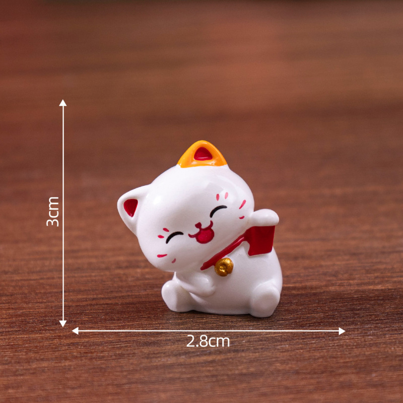 マイクロ風景かわいい新年招き猫人形かわいい diy 装飾ブラインドバッグアクセサリーデスクトップ車の装飾品|undefined
