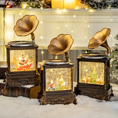 クロスボーダークリスマスデコレーションクリスマススタイルランプレトロ蓄音機オルゴール雪片クリスタルボールクリスマスギフト