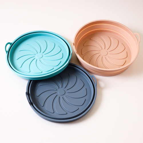 High temperature resistant folding silicone air fryer basket baking pan inner basket silicone pot air fryer