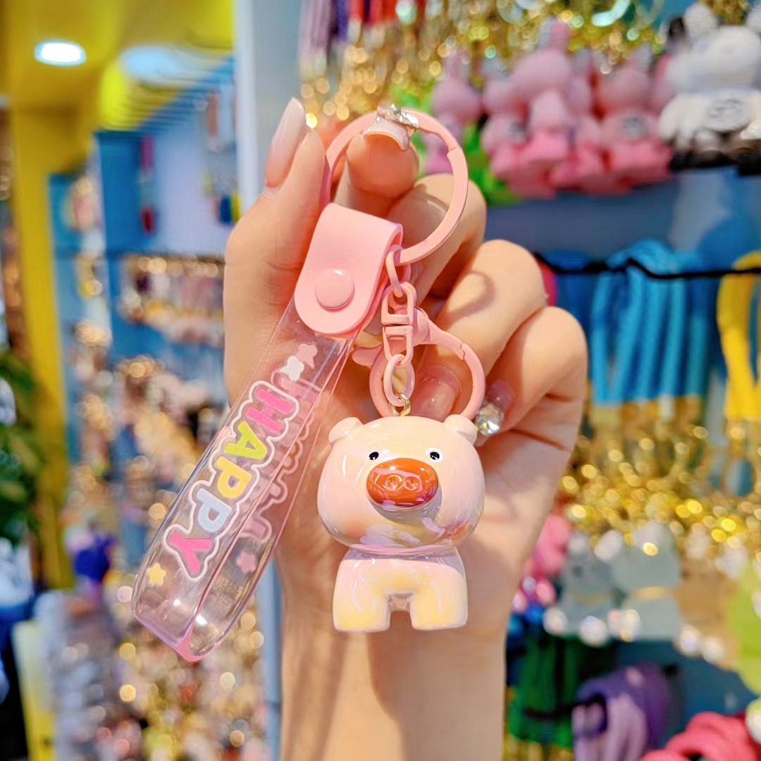 Llavero de oso de resina con colgante de muñeca de dibujos animados, cadena para teléfono móvil para mujer, llavero, colgante decorativo para bolso.