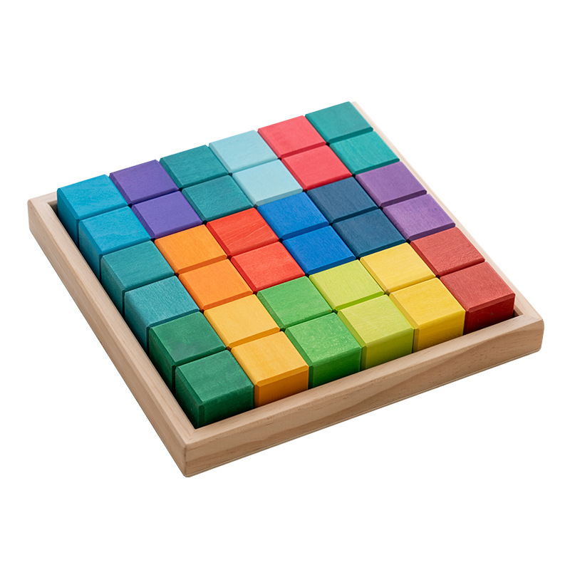 Bloques de construcción de arco iris grandes, superpuestos, superpuestos, cognición de alto color, rompecabezas de jardín de infantes, fabricantes de bloques de construcción de educación temprana al por mayor