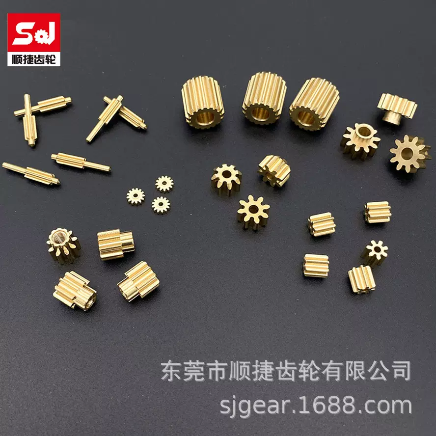 广东铜齿轮供应0.5模精密黄铜电机轴马达齿减速箱铜牙可定制