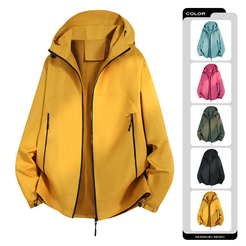2026 Spring/Autumn New Men's Windbreaker Jacket - Fashionable, Trendy, Casual, Loose Fit, Windproof and Waterproof