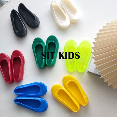Spring and Autumn Jellies Princess Shoes Korean Style INS Style Solid Color Men's and Women's Children's Flat Low Heel One Step Rain Boots 