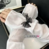 White pearl gauze sleeve