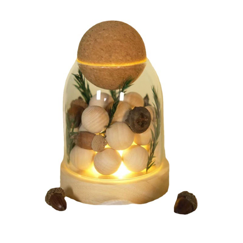 Набор для создания ароматерапевтического ночника без пламени своими руками: подарок для дома с эфирными маслами, сухоцветами, материалами для рукоделия, диффузором.