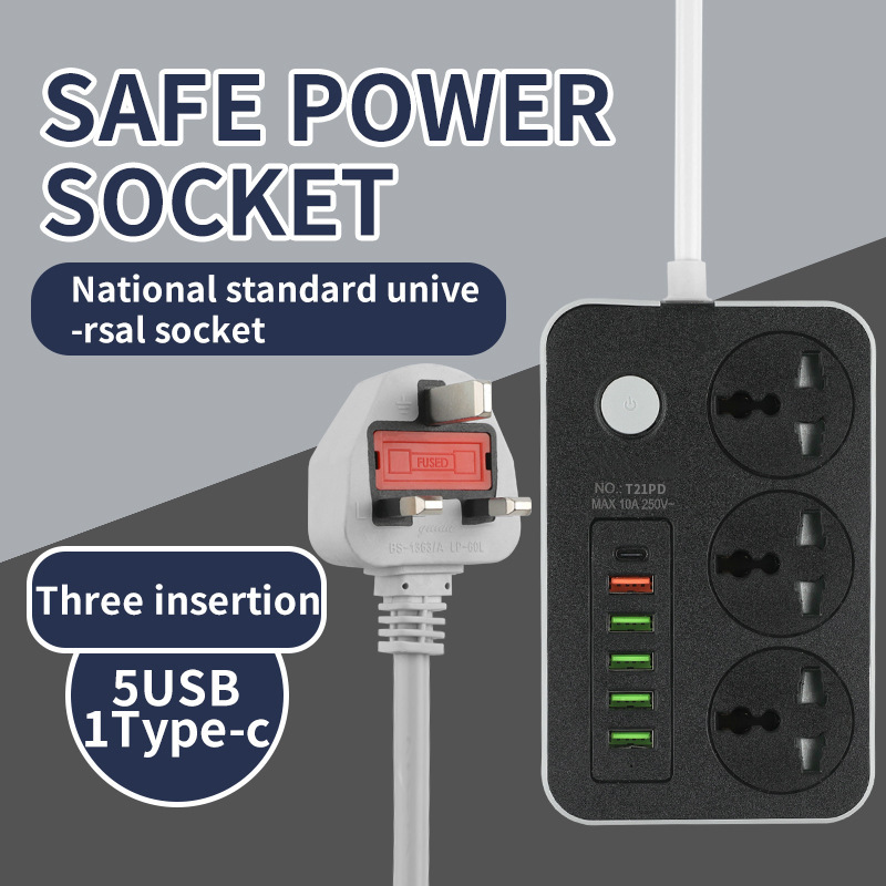Transfronterizos enchufe inteligente USB doméstico enchufe de cable USB enchufe de cable USB multi-enchufe enchufe