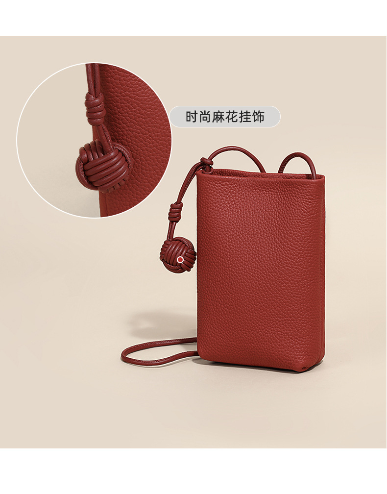 Túi đeo chéo nữ mini dáng đứng thời trang hè — Màu đỏ chi tiết 15