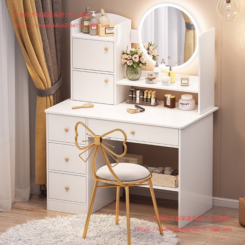 Dressing Table Bedroom Simple Modern Small Storage Cabinet Integrated Small Apartment Popular Ins Style Makeup Table Makeup Table