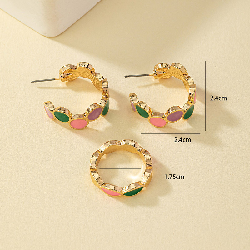 Einfacher Stil Runden Legierung Großhandel Ringe Ohrringe display picture 1