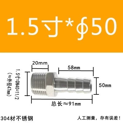 304 ステンレス鋼外径パゴダコネクタ 316 六角革水道管ホース気管外歯おねじグリーンヘッド|undefined